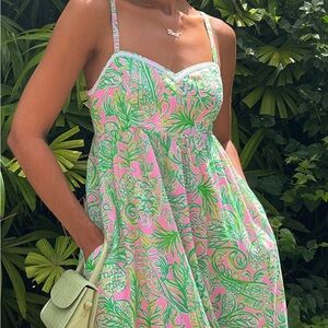 Lilly Pulitzer Pink and Green Maxi Dress